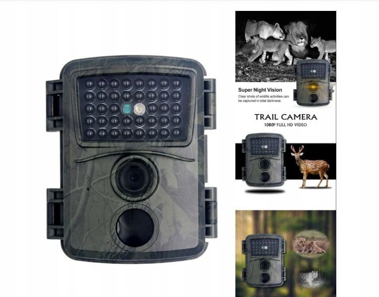 Fotopułapka PR600A 12MP 1080P nocna kamera myśliwska czarna